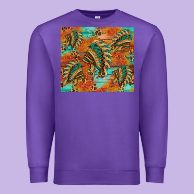 Indian Headdress Pattern Tumbler Premium Sweatshirt Designed By Hra Design Shop