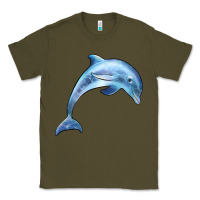 Army Green dolphin Classic Tee - BarkalooDesign