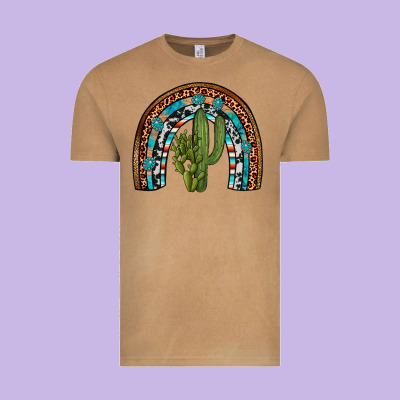 Revize Cactus Gemstone Rainbow Vintage Tee Designed By Artiststas