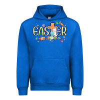 Cobalt easter cross with bunny Urban Hoodie - MaliasSmallBusiness
