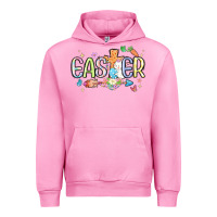 Fuchsia Pink easter cross with bunny Urban Hoodie - MaliasSmallBusiness
