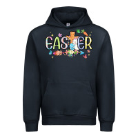 Navy easter cross with bunny Urban Hoodie - MaliasSmallBusiness