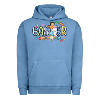 Pigment Pebble Blue easter cross with bunny Urban Hoodie - MaliasSmallBusiness