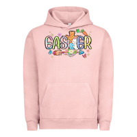 Pigment Salmon easter cross with bunny Urban Hoodie - MaliasSmallBusiness