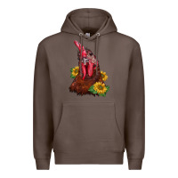Coffee rooster sunflower Premium Hoodie - BarkalooDesign