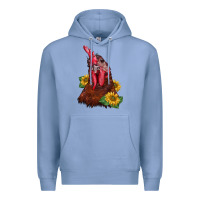 Colony Blue rooster sunflower Premium Hoodie - BarkalooDesign