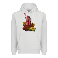 Dove Grey rooster sunflower Premium Hoodie - BarkalooDesign