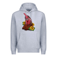 Heather Grey rooster sunflower Premium Hoodie - BarkalooDesign