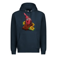 Navy rooster sunflower Premium Hoodie - BarkalooDesign