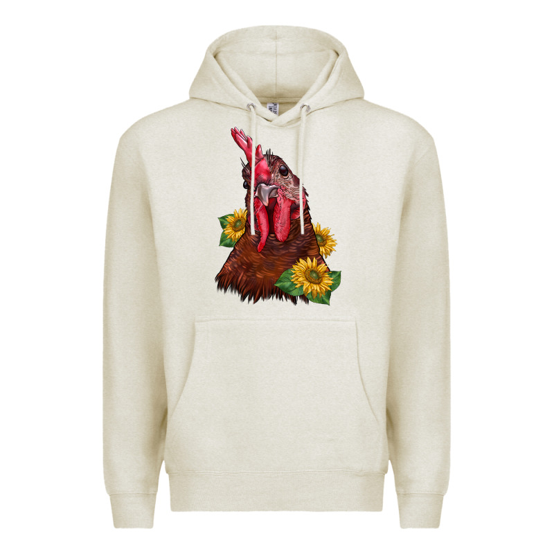 Rooster Sunflower Premium Hoodie by BarkalooDesign | Teevron