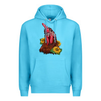 Ocean Blue rooster sunflower Premium Hoodie - BarkalooDesign