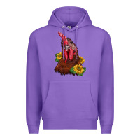 Purple rooster sunflower Premium Hoodie - BarkalooDesign