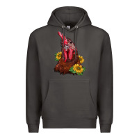 Smoke rooster sunflower Premium Hoodie - BarkalooDesign