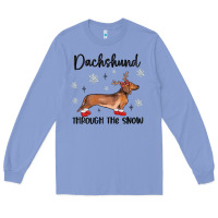 Colony Blue dachshund through the snow Long Sleeve Tee - MaliasSmallBusiness