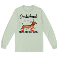 Matcha dachshund through the snow Long Sleeve Tee - MaliasSmallBusiness