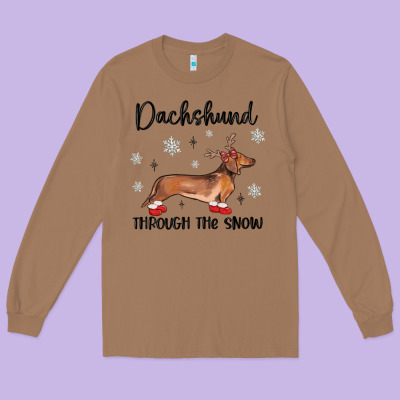 Long Sleeve Tee dachshund through the snow