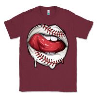 Burgundy sports lips baseball Classic Tee - texasbilliewilder