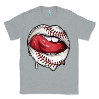 Heather Grey sports lips baseball Classic Tee - texasbilliewilder