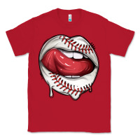 Red sports lips baseball Classic Tee - texasbilliewilder