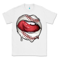 White sports lips baseball Classic Tee - texasbilliewilder
