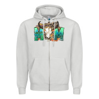 Dove Grey mom with bull skull Zipper Hoodie - Zillion Design Studio
