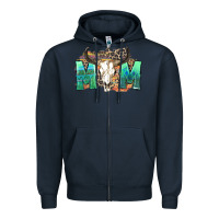Navy mom with bull skull Zipper Hoodie - Zillion Design Studio