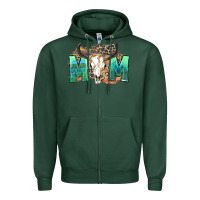Sports Green mom with bull skull Zipper Hoodie - Zillion Design Studio