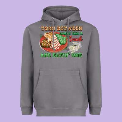 Torn Between Lookin Like A Snack And Eatin One Heavyweight Hoodie Designed By Fadigitalartstudio