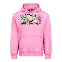 Fuchsia Pink peace love peeps Urban Hoodie - MaliasSmallBusiness