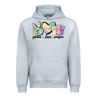 Heather Grey peace love peeps Urban Hoodie - MaliasSmallBusiness
