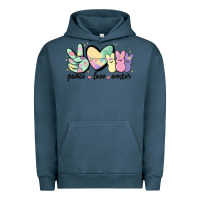 Pigment Midnight Navy peace love peeps Urban Hoodie - MaliasSmallBusiness