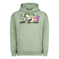 Pigment Oil Green peace love peeps Urban Hoodie - MaliasSmallBusiness