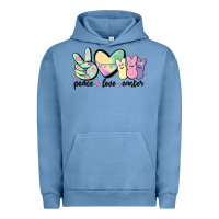 Pigment Pebble Blue peace love peeps Urban Hoodie - MaliasSmallBusiness