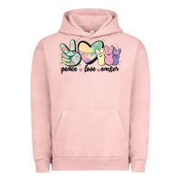 Pigment Salmon peace love peeps Urban Hoodie - MaliasSmallBusiness