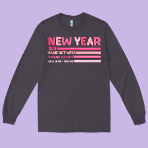 2024 New Year Long Sleeve Tee Designed By Maliassmallbusiness