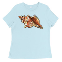 Baby Blue sea   shell Ladies Tee - BarkalooDesign