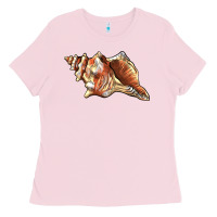 Bubblegum Pink sea   shell Ladies Tee - BarkalooDesign