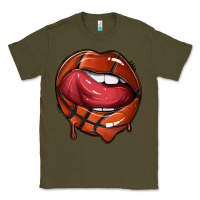 Army Green sports lips basketball Classic Tee - texasbilliewilder