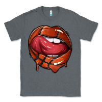 Charcoal Heather sports lips basketball Classic Tee - texasbilliewilder