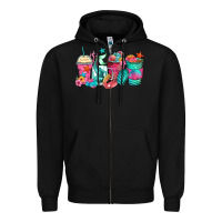 Black mermaid tail coffee cups Zipper Hoodie - Zillion Design Studio
