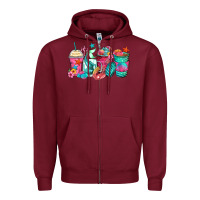 Burgundy mermaid tail coffee cups Zipper Hoodie - Zillion Design Studio