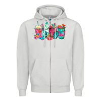 Dove Grey mermaid tail coffee cups Zipper Hoodie - Zillion Design Studio