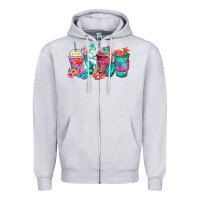 Heather Grey mermaid tail coffee cups Zipper Hoodie - Zillion Design Studio