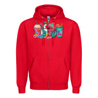 Red mermaid tail coffee cups Zipper Hoodie - Zillion Design Studio
