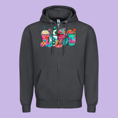 Zipper Hoodie mermaid tail coffee cups