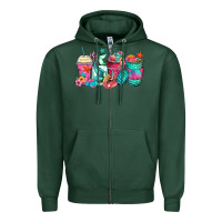 Sports Green mermaid tail coffee cups Zipper Hoodie - Zillion Design Studio