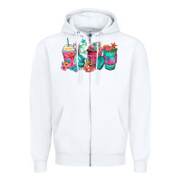 White mermaid tail coffee cups Zipper Hoodie - Zillion Design Studio