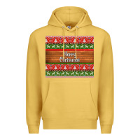 Antique Gold merry christmas knitted reindeer pattern Premium Hoodie - Jasminsmagicworld