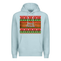 Blue Mist merry christmas knitted reindeer pattern Premium Hoodie - Jasminsmagicworld