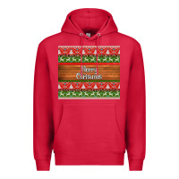 Cardinal merry christmas knitted reindeer pattern Premium Hoodie - Jasminsmagicworld